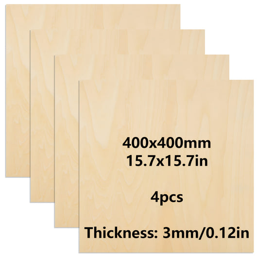 3mm Thick Plywood 15.7x15.7 Inch Craft Wood for Architectural Model Wood Carving