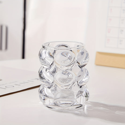Transparent Pen Holder Round Glass Storage Bucket