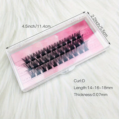 24 pcs Reusable Wispy False Eyelashes D Curl 14 16 18mm Mix DIY Lash Extension