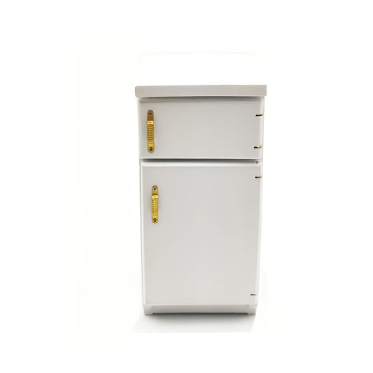 1:12 Scale Vintage Dollhouse Fridge Double Doors Wood Construction