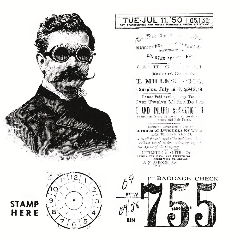 1pc Gentleman Clear Stamps For DIY Scrapbooking Decor Greeting Card