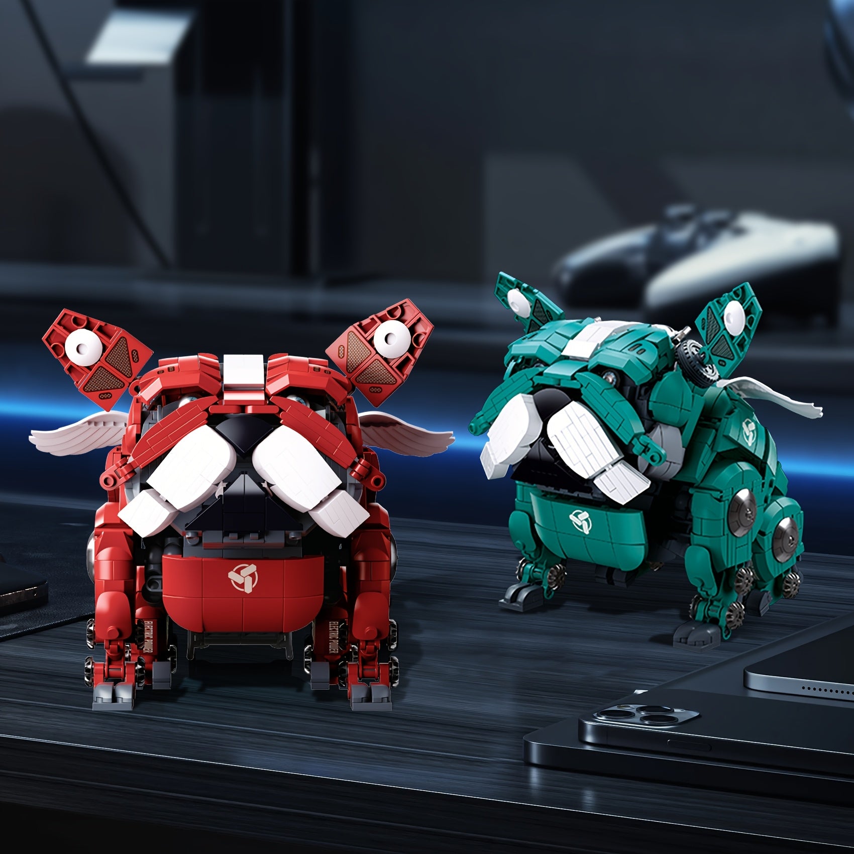 Mechanical Bulldog Building Blocks Flexible Joints & Wings Home Decoration Gift