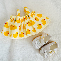 Plush Doll Yellow Duck Print Skirt for Princess Shoes