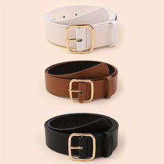 3pcs Square Pin Buckle Belt for Women