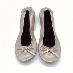 Women's Rollable Ballet Flats Soft Sole Wedding Shoes + Bag