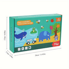 Wooden Sensory Stacking Peg Game Math Counting Board Ages 3-6