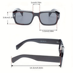 Square Frame Sunglasses Minimalist Rivet Decor UV400