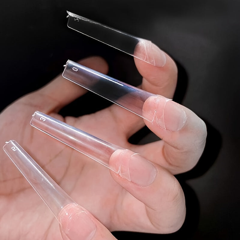 500 Pcs Long Clear Coffin Nail Tips with Case