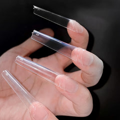 500 Pcs Long Clear Coffin Nail Tips with Case