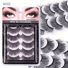 5 Pairs 6D Chemical Fiber False Eyelashes Natural Curling Reusable