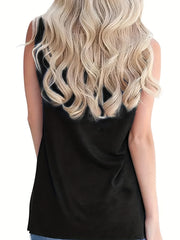 Women's 2 Pieces Tank Tops Crew Neck Sleeveless Casual Summer Tank Tops