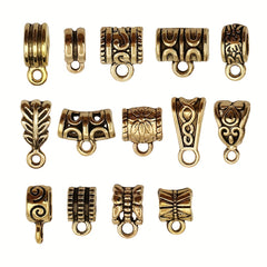 120pcs Antique Silver/Gold Clasps Connector Bail Tube Beads for DIY Jewelry