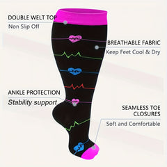 20-30 mmHg Plus Size Compression Socks Wide Calf for Women and Men