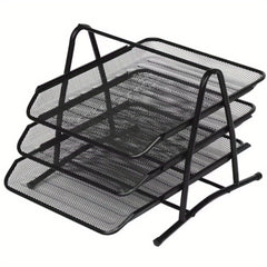 Three-Layer Metal File Folder Storage Box A4 Size
