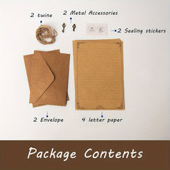 12pcs Vintage Stationary Paper And Envelopes Set