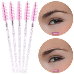 40-Pack Colorful Crystal Mascara Wands Eyelash Brush Spoolies