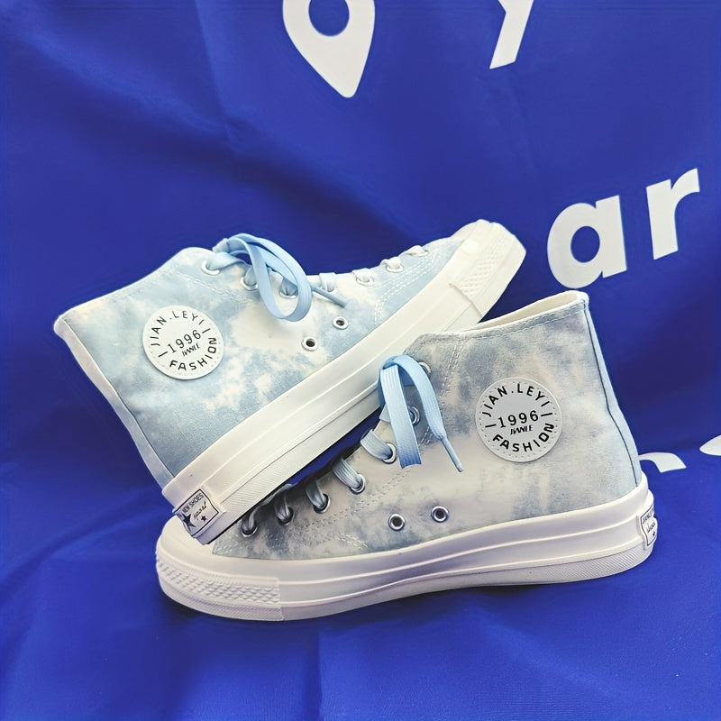Women's High Top Canvas Lace Up Sneakers for Walking and Skating