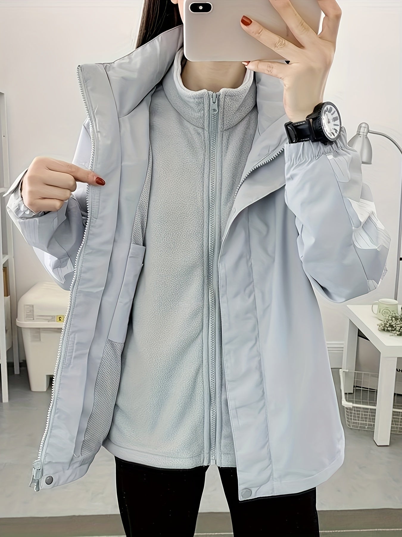 3 in 1 Solid Punch Jacket Casual Waterproof Windproof Jacket