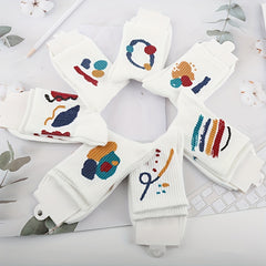 Funny Graffiti Mid Tube Socks Women's Stockings