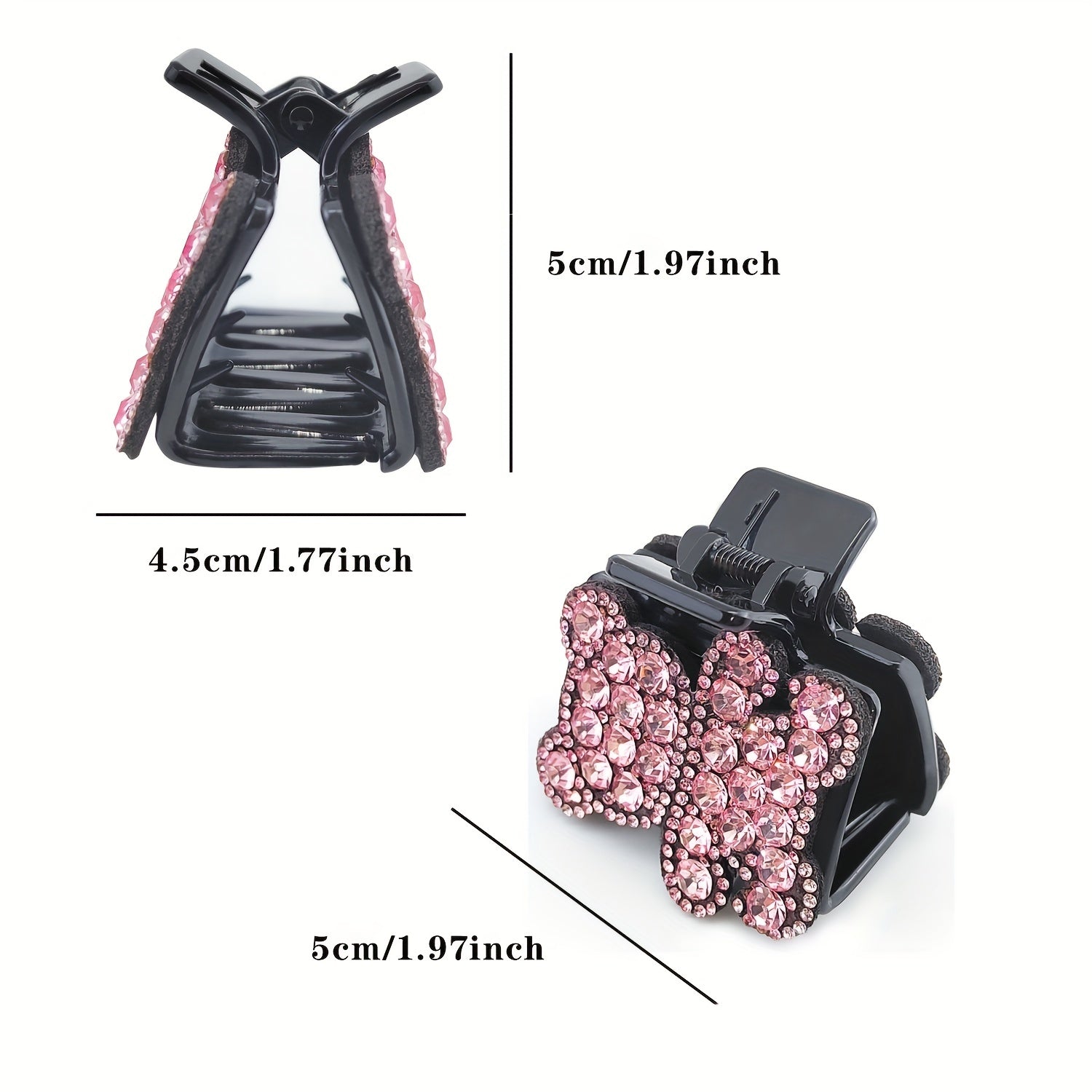 Y2K Colorful Rhinestone Bear Hair Claw Rectangle Hair Clow Clip For Women Girls