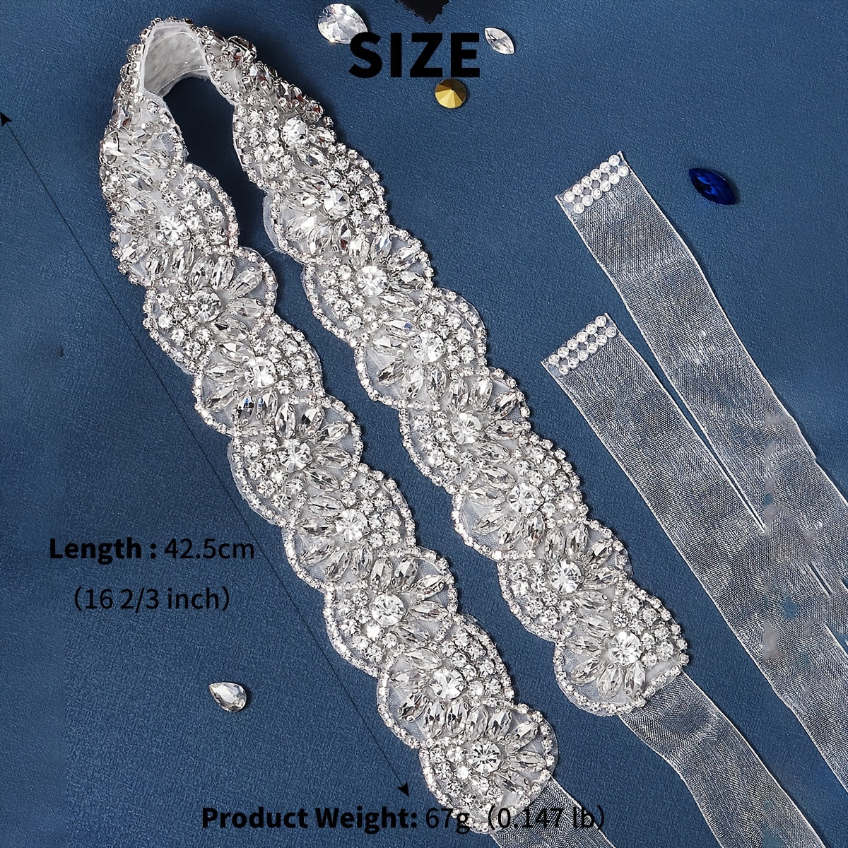 Rhinestone Bridal Wedding Belt Handmake Girdle Dress Accessory