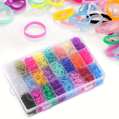 1500pcs Elastic Hair Ties Hair Bands Box Package For Girls