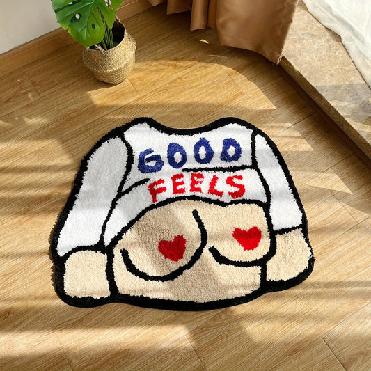 Plush Body Shape Bathroom Rug Mat Washable Non Slip Soft Faux Cashmere Carpet