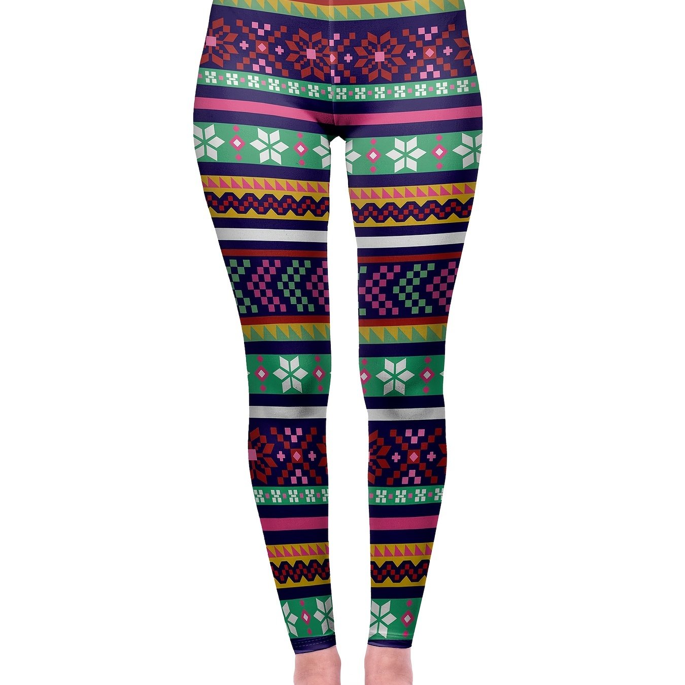 Christmas Snowflake High Waist Leggings Women's