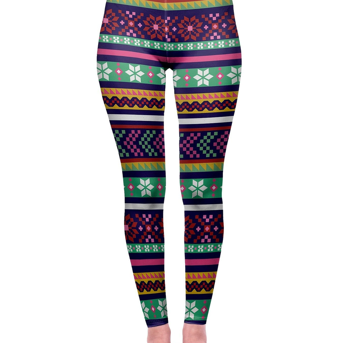 Christmas Snowflake High Waist Leggings Women's
