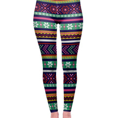 Christmas Snowflake High Waist Leggings Women's