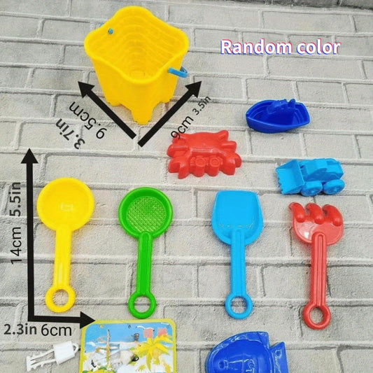 9pcs Beach Toys Set Sand Mold Net Tools Children's Parent-child Interaction