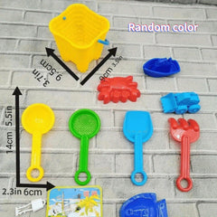 9pcs Beach Toys Set Sand Mold Net Tools Children's Parent-child Interaction