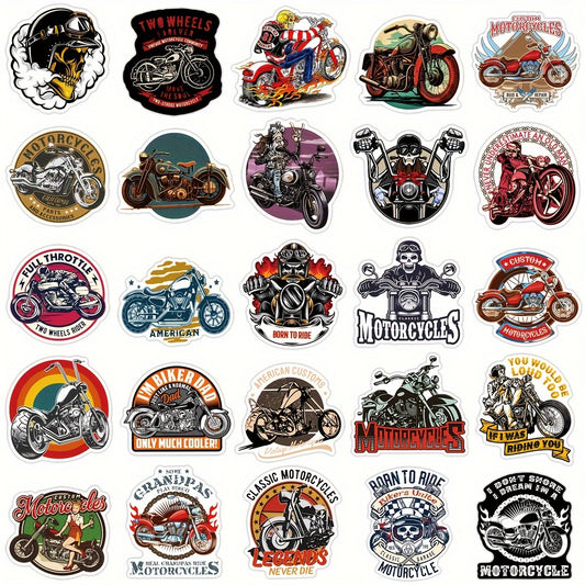 50pcs Rock Motorcycle Stickers Cross Motorcycle Waterproof Decoration Stickers