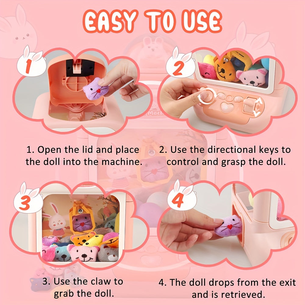 Claw Machine Clip Doll Machine Small Home Music Light Children's Gift Toy