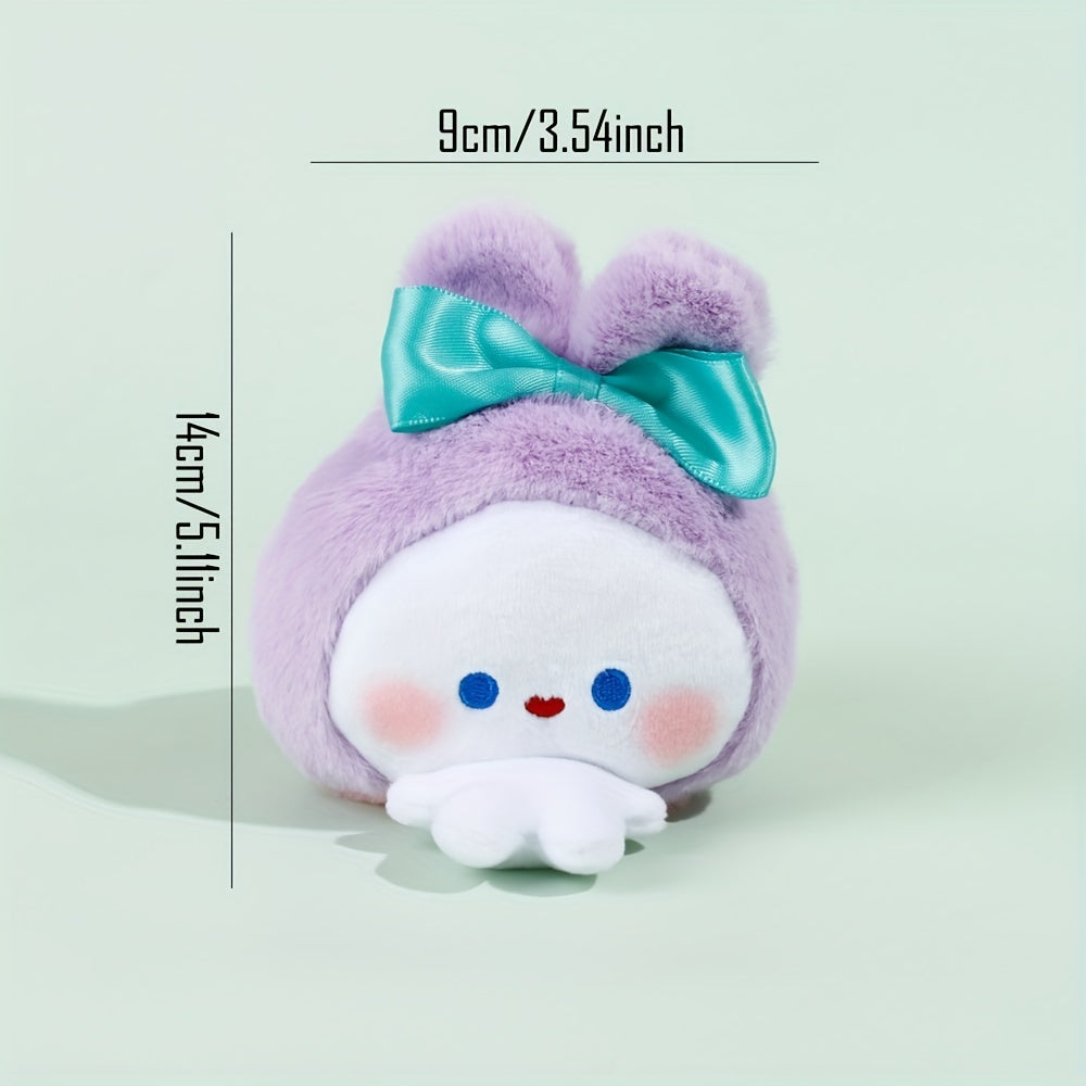 Double-Sided Bunny Doll Charm Plush Toy Pendant for Girls