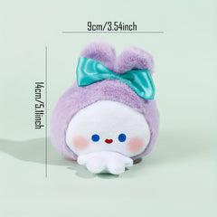 Double-Sided Bunny Doll Charm Plush Toy Pendant for Girls