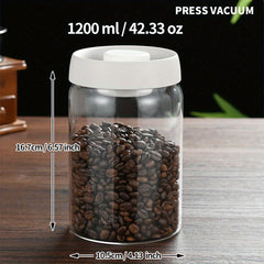 Glass Press Vacuum Seal Kitchen Storage Jar Airtight Containers