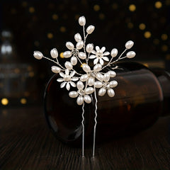 Faux Pearl Flower Hair Pins Wedding Hair Accessories