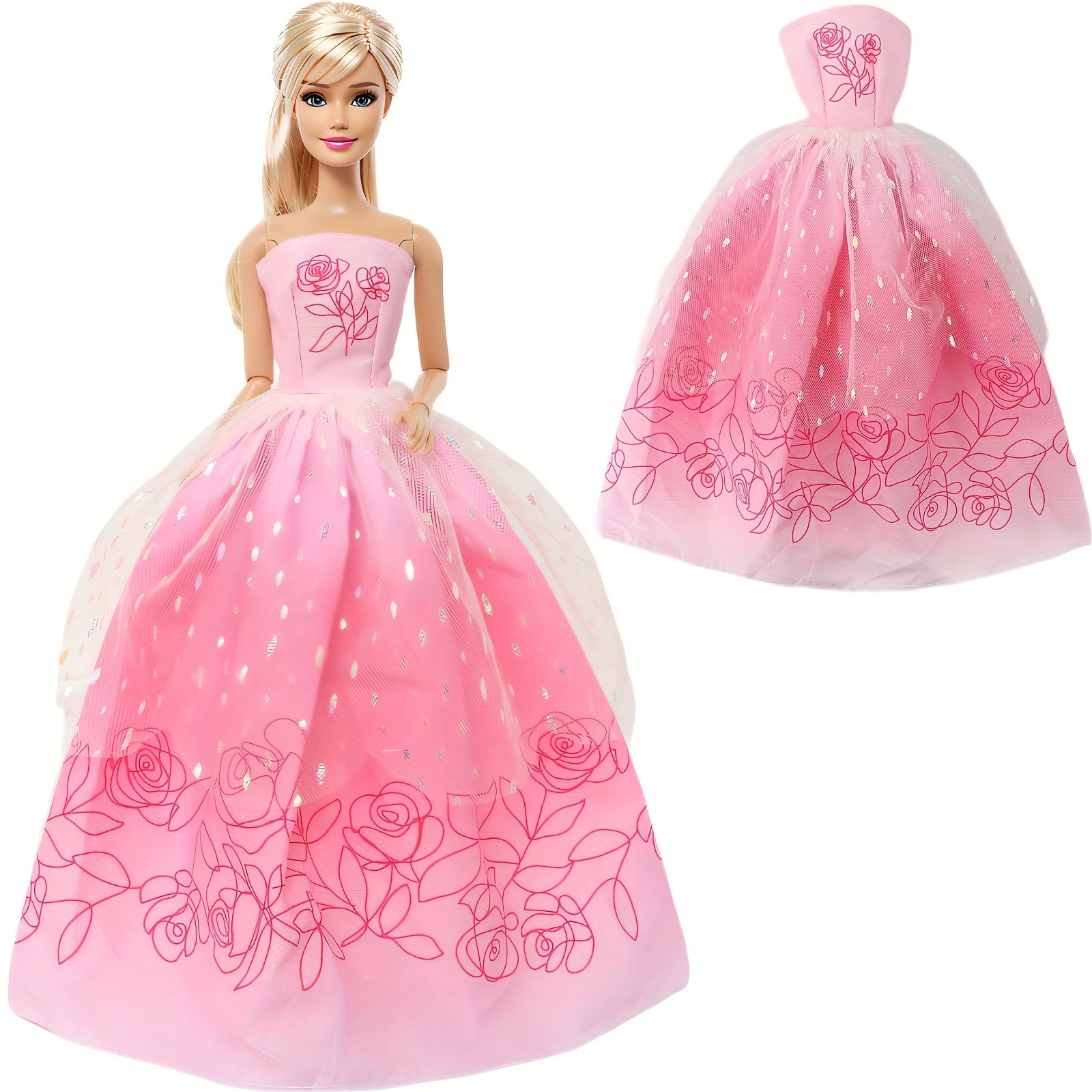 Princess Strapless Wedding Dress for 11.5" Doll