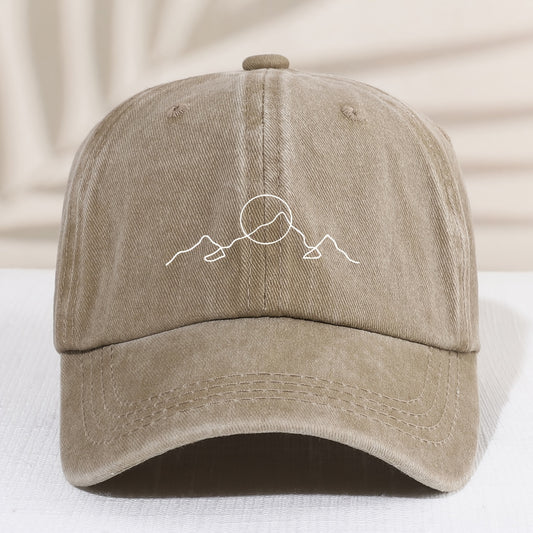 Kids Distressed Vintage Baseball Cap with Mountain Print