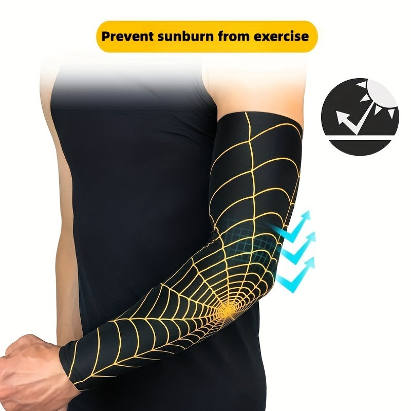 Spider Web Pattern Arm Sleeves Sunscreen Sports Protective