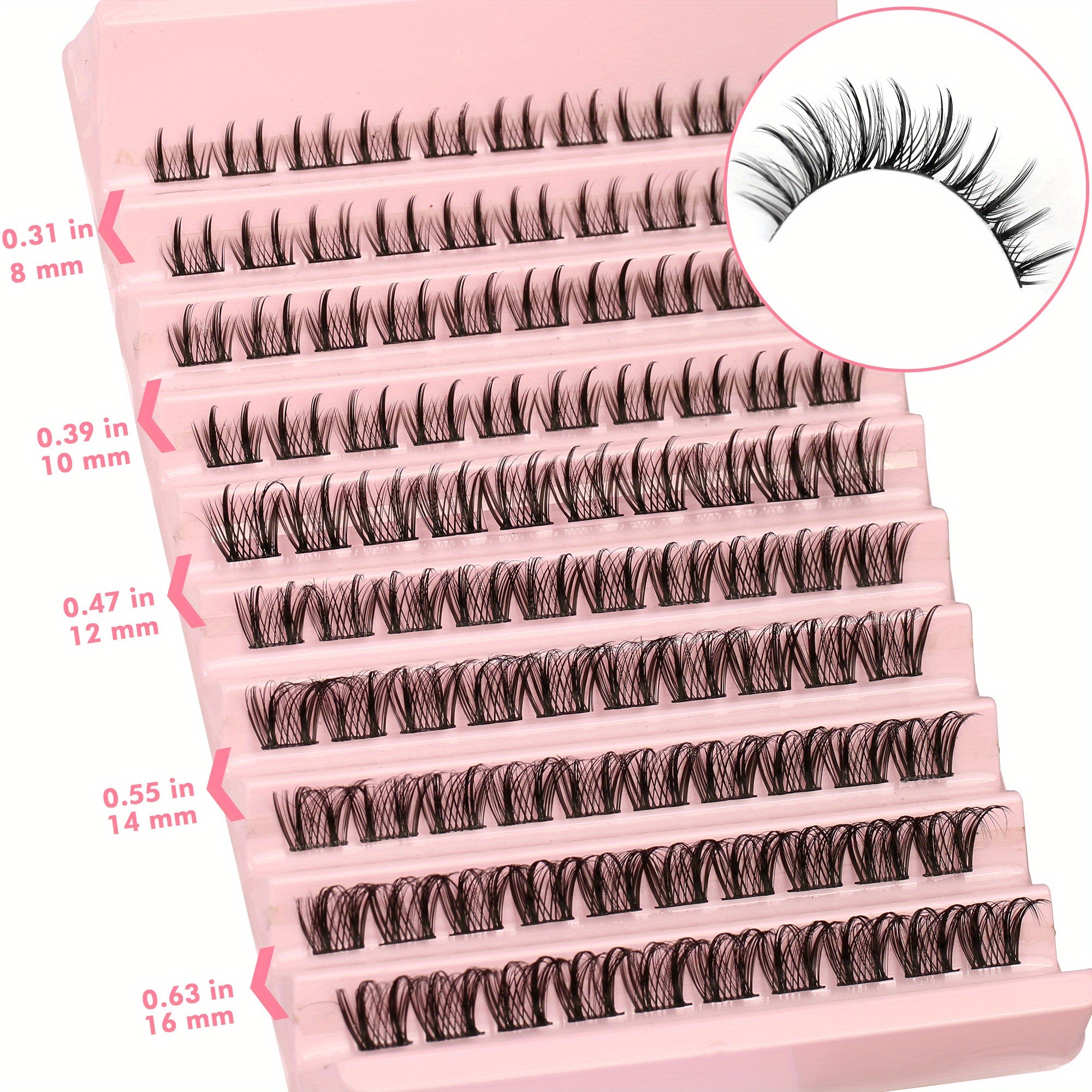 Volume Lash Extensions 110 Clusters C D Wispy Lashes DIY Home Application