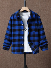 Boys Plaid Shirts Long Sleeve Button Down Tops Outwear Spring Fall