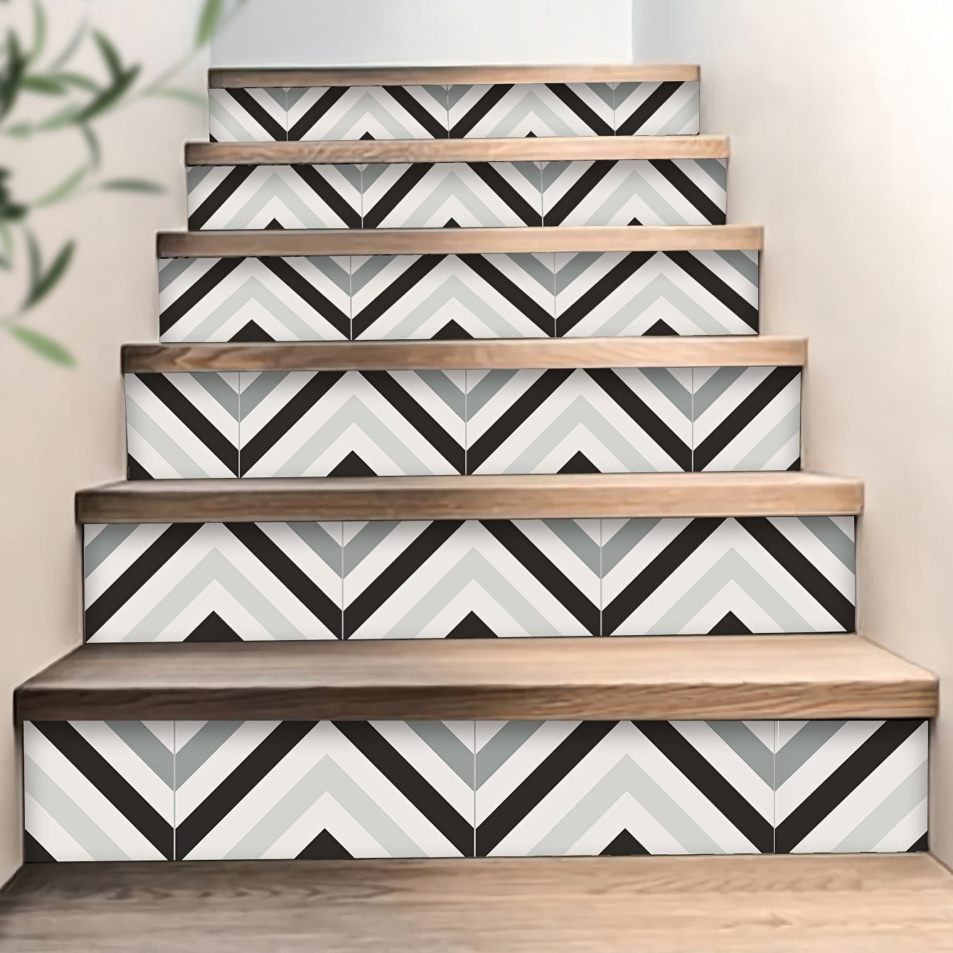 Scandinavian Style Vinyl Stair Sticker Peel And Stick Staircase Decals