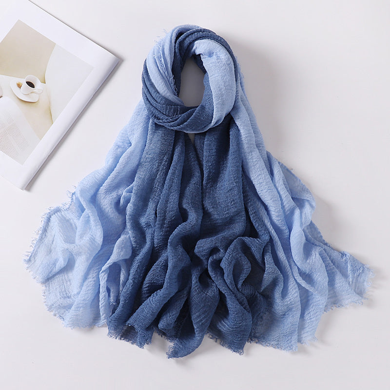 Gradient Linen Turban Scarf for Women