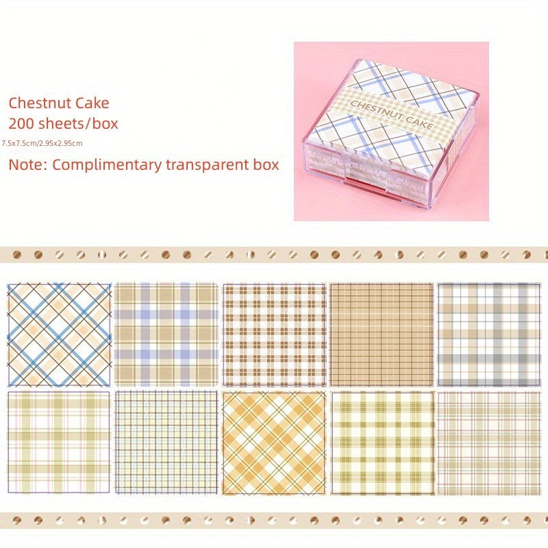 Grid Memo 200 Sheets in Box Non-sticky Hand Account Texture Material Paper
