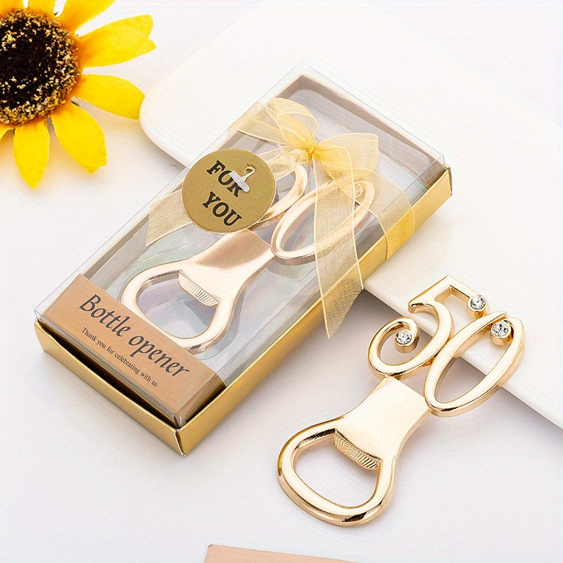 Golden Birthday Bottle Opener - Ideal for Weddings and Anniversaries