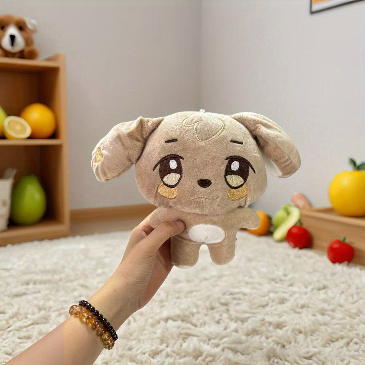 Large Ears Plush Puppy Doll Soft Stuffed Animal Toy with Expressive Eyes