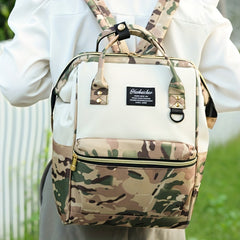 Camouflage Tote Backpack Colorblock Rucksack Diaper Bag