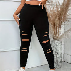  Sexy Sporty Ripped High Rise Leggings